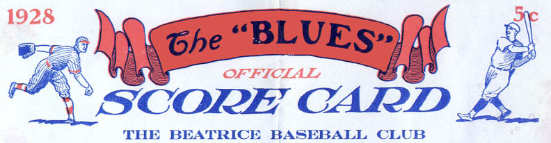Beatrice Blues Baseball Program 1928