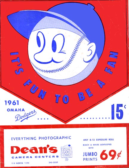 Omaha Dodgers Baseball Program 1961