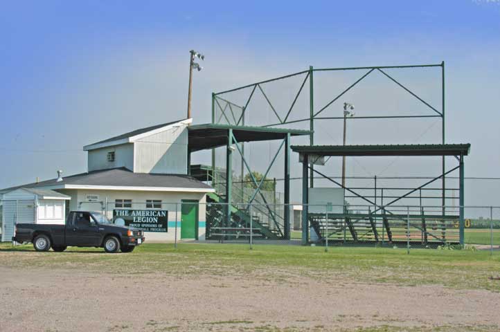 grandstand and press box