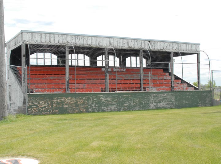 grandstands at Rushville Baseball Stadium